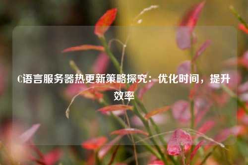 C語言服務(wù)器熱更新策略探究：優(yōu)化時(shí)間，提升效率